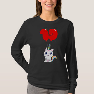 Cute Unicorn Cat 19 Birthday Kids Balloon Part T Shirt