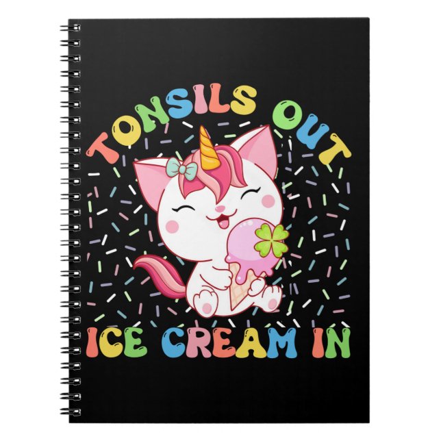 Cute Unicorn Cat Ice Cream | Funny Pun Anteckningsbok (Framsidan)
