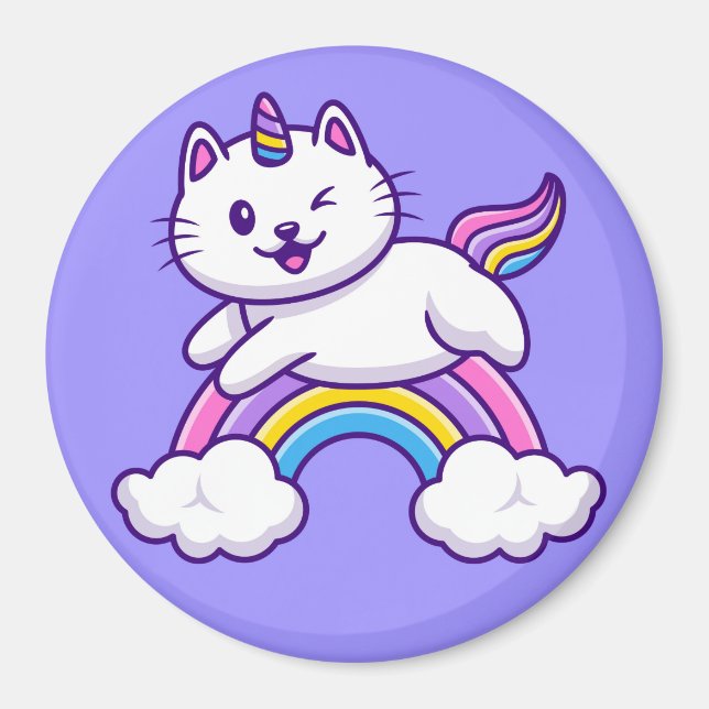 Cute Unicorn Cat Magnet (Framsidan)
