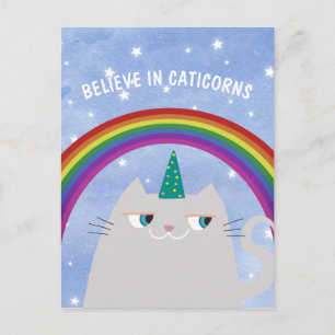 Cute Unicorn Cat Vykort