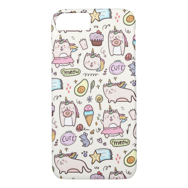 Cute Unicorn Cats Case-Mate iPhone Skal (Baksida)