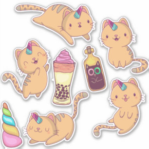 Cute Unicorn Cats Klistermärken