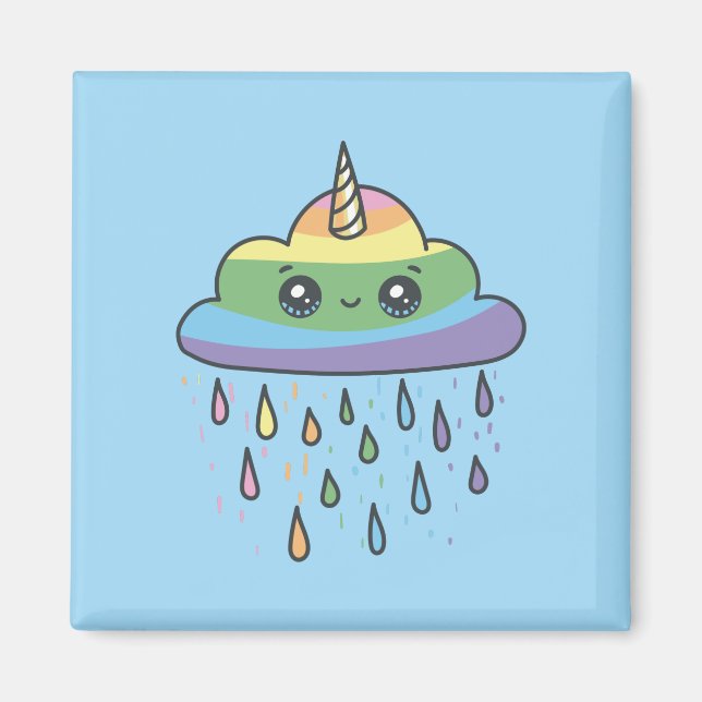 Cute Unicorn Cloud Magnet (Framsidan)
