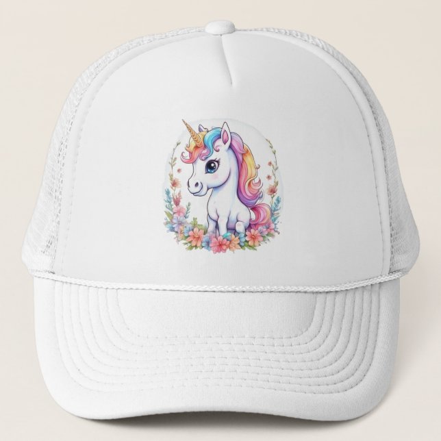 Cute Unicorn-Coolan Unicorn-positiv Keps (Framsida)