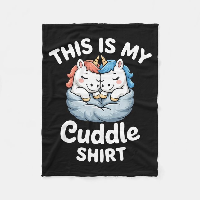 Cute Unicorn Couple Snuggle This Is My Cuddle  Fleecefilt (Framsidan)