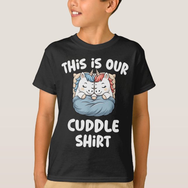 Cute Unicorn Couple This Is Our Cuddle  T Shirt (Framsida)