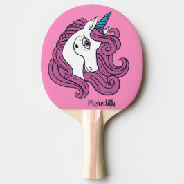 Cute Unicorn Custom Name & färg ping pong pong Pon Pingisracket