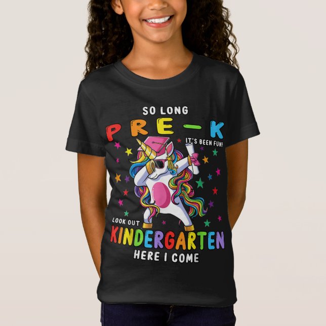 Cute Unicorn Dabbing, så länge före K Kindergarten T Shirt (Framsida)