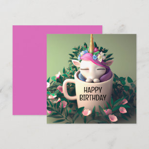 Cute Unicorn Digital Painting Grattis på födelseda