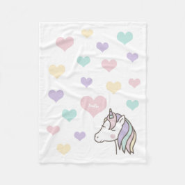 Cute Unicorn Dreaming of Hearts Girls Bedroom Fleecefilt