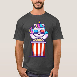 Cute Unicorn Eatcorn Popcorn T Shirt