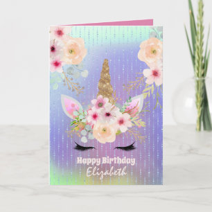 Cute Unicorn Fantasy Söt Girly Rainbow Named Kort