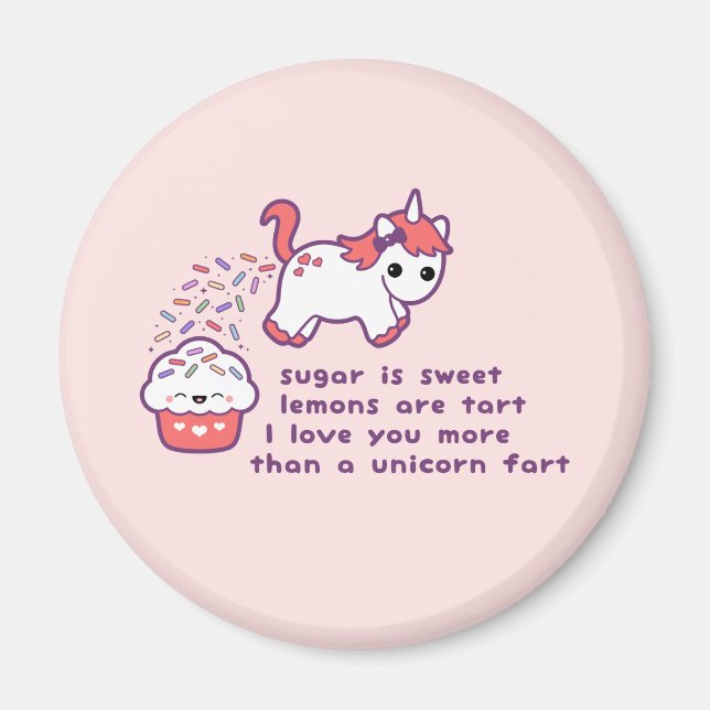 Cute Unicorn Fart Magnet (Framsidan)