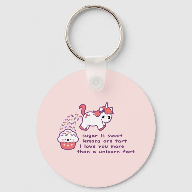 Cute Unicorn Fart Nyckelring (Framsida)