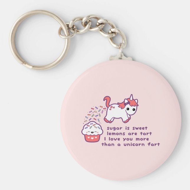 Cute Unicorn Fart Nyckelring (Framsidan)