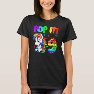 Cute Unicorn Fidget Leksak Pop Jag är 9 Girl 9 Bir T Shirt