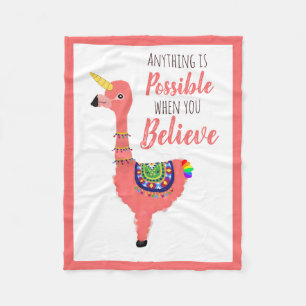Cute Unicorn Flamingo Llama inspiring Unifllama Fleecefilt