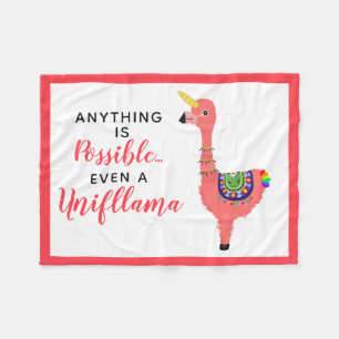 Cute Unicorn Flamingo Llama inspiring Unifllama Fleecefilt