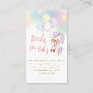 Cute Unicorn Flicka Shower Bokar för Baby Tilläggskort