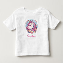Cute Unicorn & Flowers, Personalize Namn