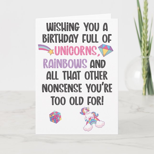 Cute Unicorn-födelsedagskort för fanatiker Kort (Framsida)