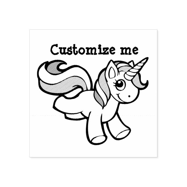 Cute Unicorn frimärke Stämpel (Tryck)