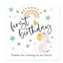 Cute Unicorn Girl 1st Birthday Tack