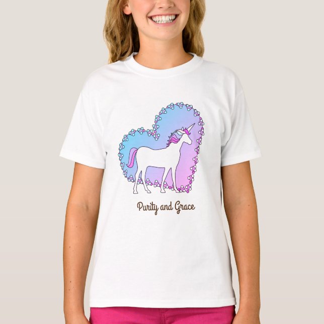 Cute Unicorn Girls Tshirt Gracnice Daughters T Shirt (Framsida)