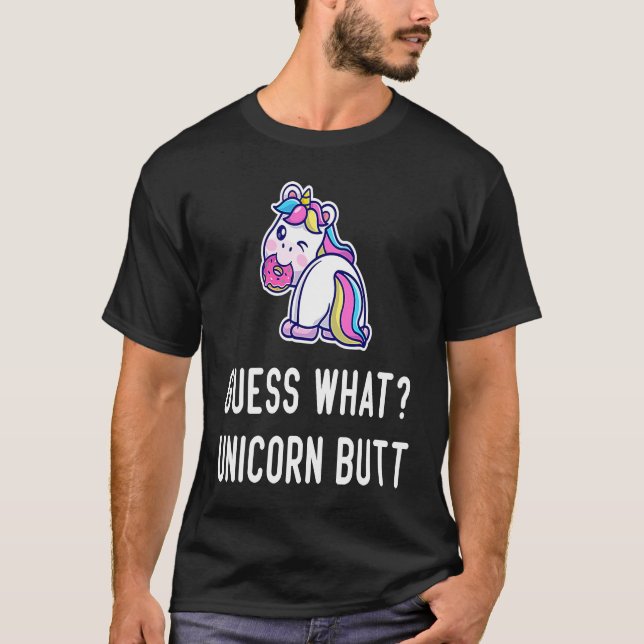 Cute Unicorn gissar Unicorn Butt Funny Girls Women T Shirt (Framsida)