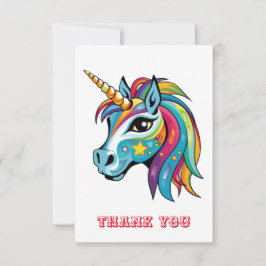 Cute Unicorn-grafik teckning Tack Kort