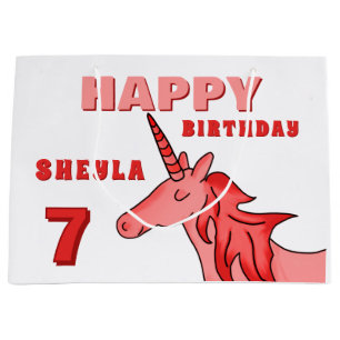 Cute Unicorn Grattis på födelsedagen Girl`S