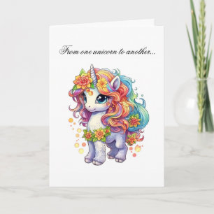 Cute Unicorn Grattis på födelsedagen Greeting Card Kort