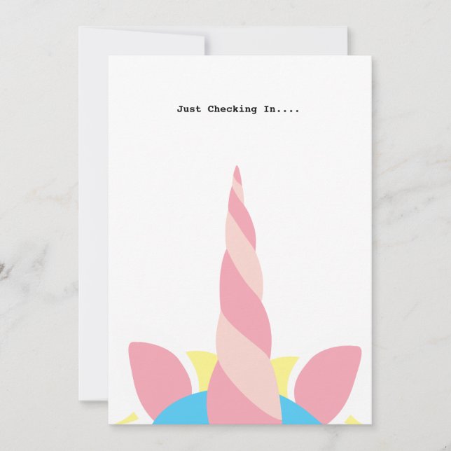 Cute Unicorn-gratulationskort för Anpassade Kort (Framsida)