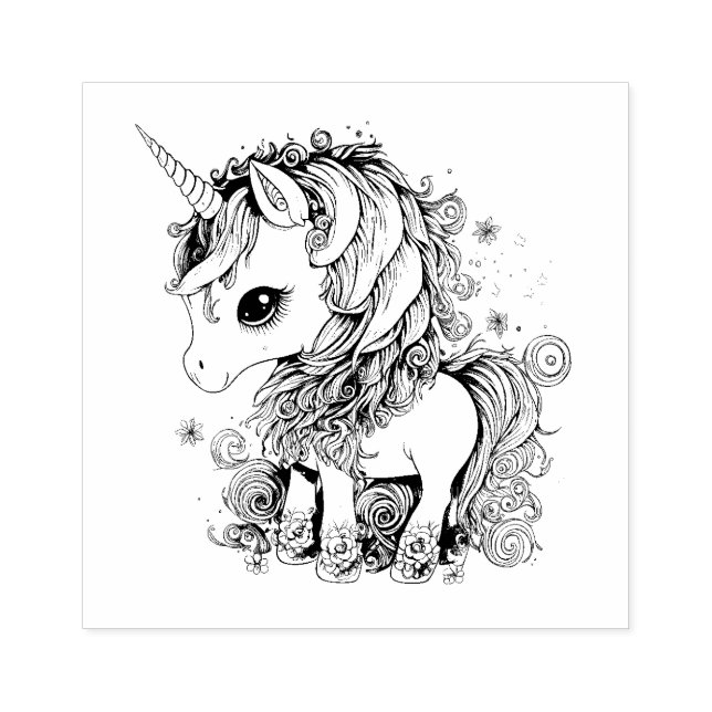 CUTE UNICORN GUBBER FRIMÄRKE STÄMPEL (Tryck)
