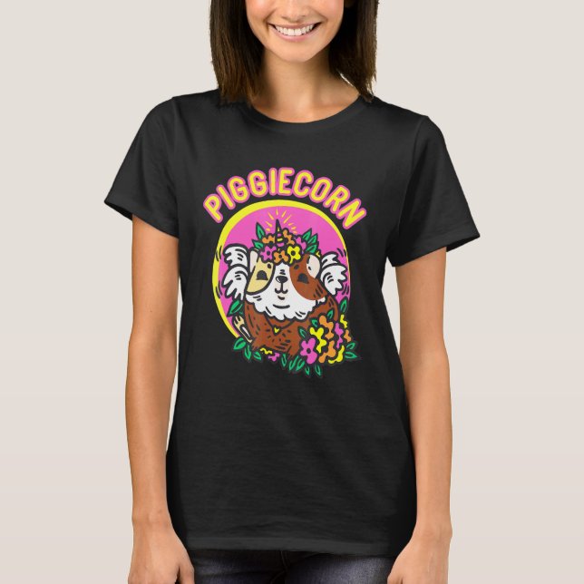 Cute Unicorn Guinea Gris Piggiecorn T Shirt (Framsida)