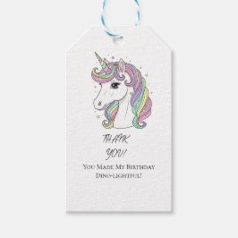 Cute Unicorn Happy Birthday Gift Tag Presentetikett