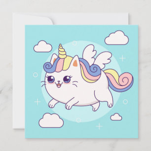 Cute Unicorn-Helgdag kort