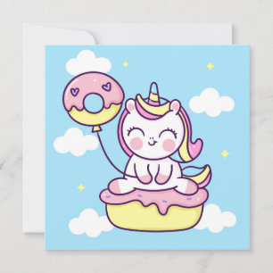 Cute Unicorn-Helgdag kort