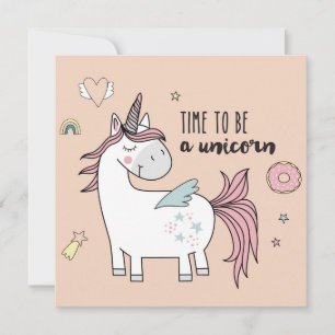 Cute Unicorn-Helgdag kort