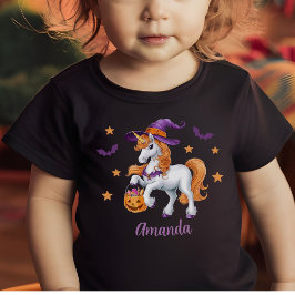 Cute Unicorn Horse Witch Hat Personlig T Shirt