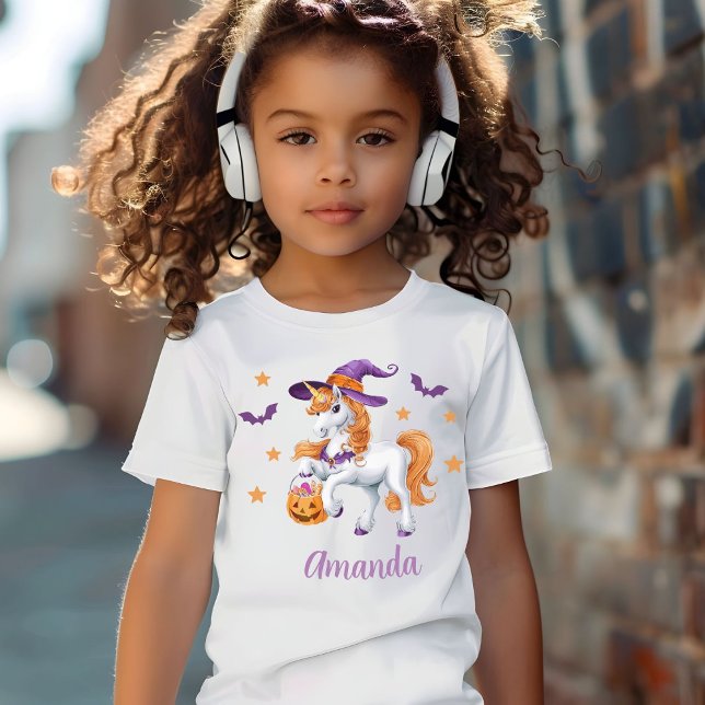 Cute Unicorn Horse Witch Hat Personlig T Shirt (Skapare uppladdad)