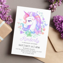 Cute Unicorn i alla åldrar Barns födelsedag