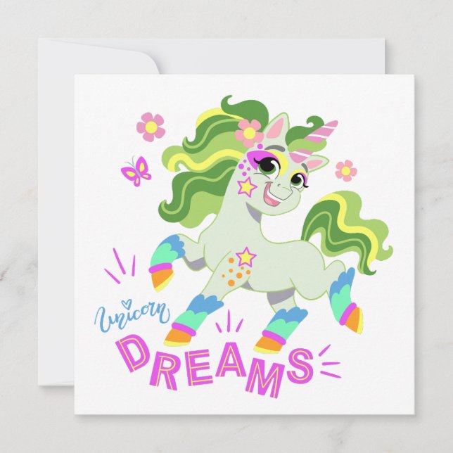 Cute Unicorn illustration #2 Inbjudningar (Framsida)
