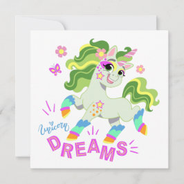 Cute Unicorn illustration #2 Inbjudningar