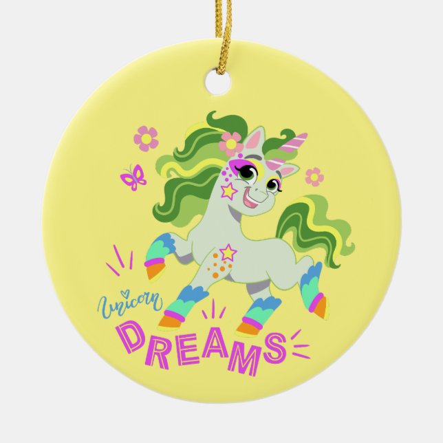 Cute Unicorn illustration #2 Julgransprydnad Keramik (Framsidan)