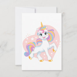 Cute Unicorn in eart Tack Kort