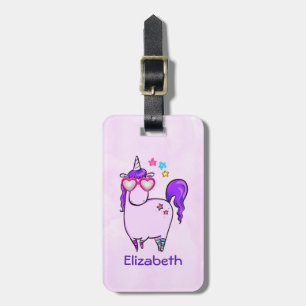 Cute Unicorn in Hjärtformade Glass Bagagebricka