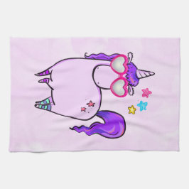 Cute Unicorn in Hjärtformade Glass Kökshandduk