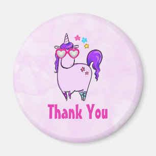 Cute Unicorn in Hjärtformade Glass Tack Magnet