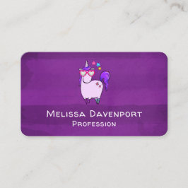 Cute Unicorn in Hjärtformade Glass Visitkort